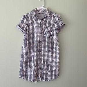 Abercrombie & Fitch grey & white collared dress